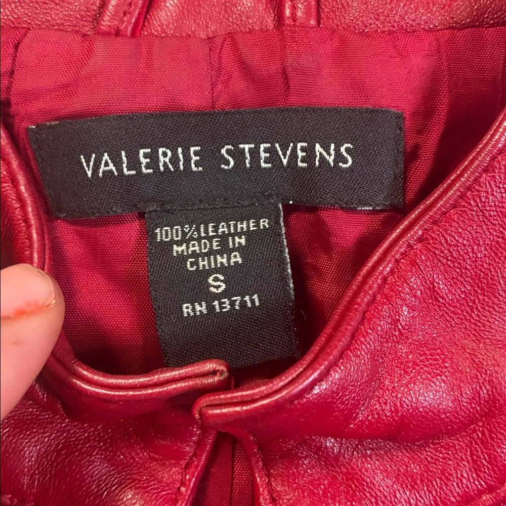 Valerie Stevens Red Leather Jacket Women’s Small DISTRESSED - Picture 3 of 14